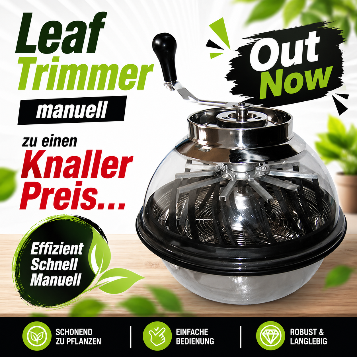 Leaf Trimmer manuell Kunststoffdeckel